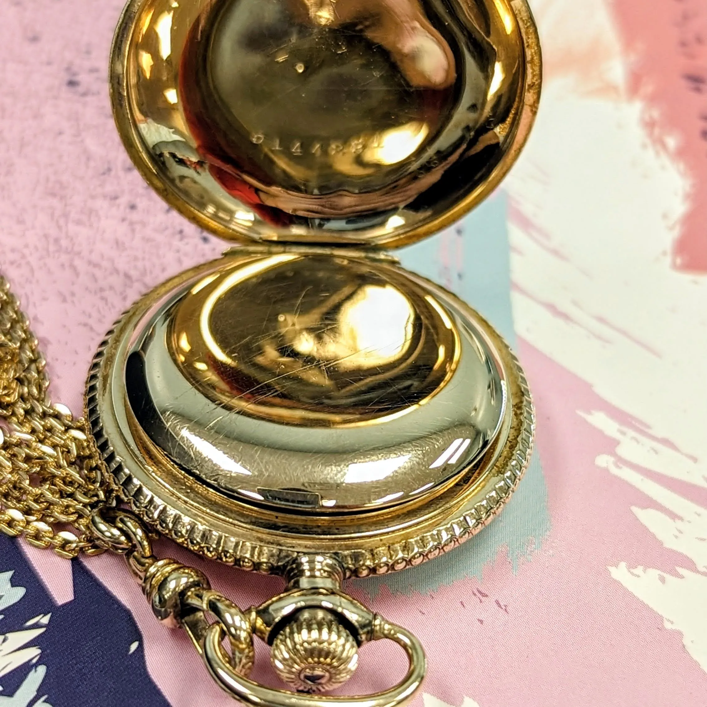 1897 ELGIN Dress Pocket Watch 0s 15 Jewels Grade 130 Model 1 U.S.A. Made - Engraved Case
