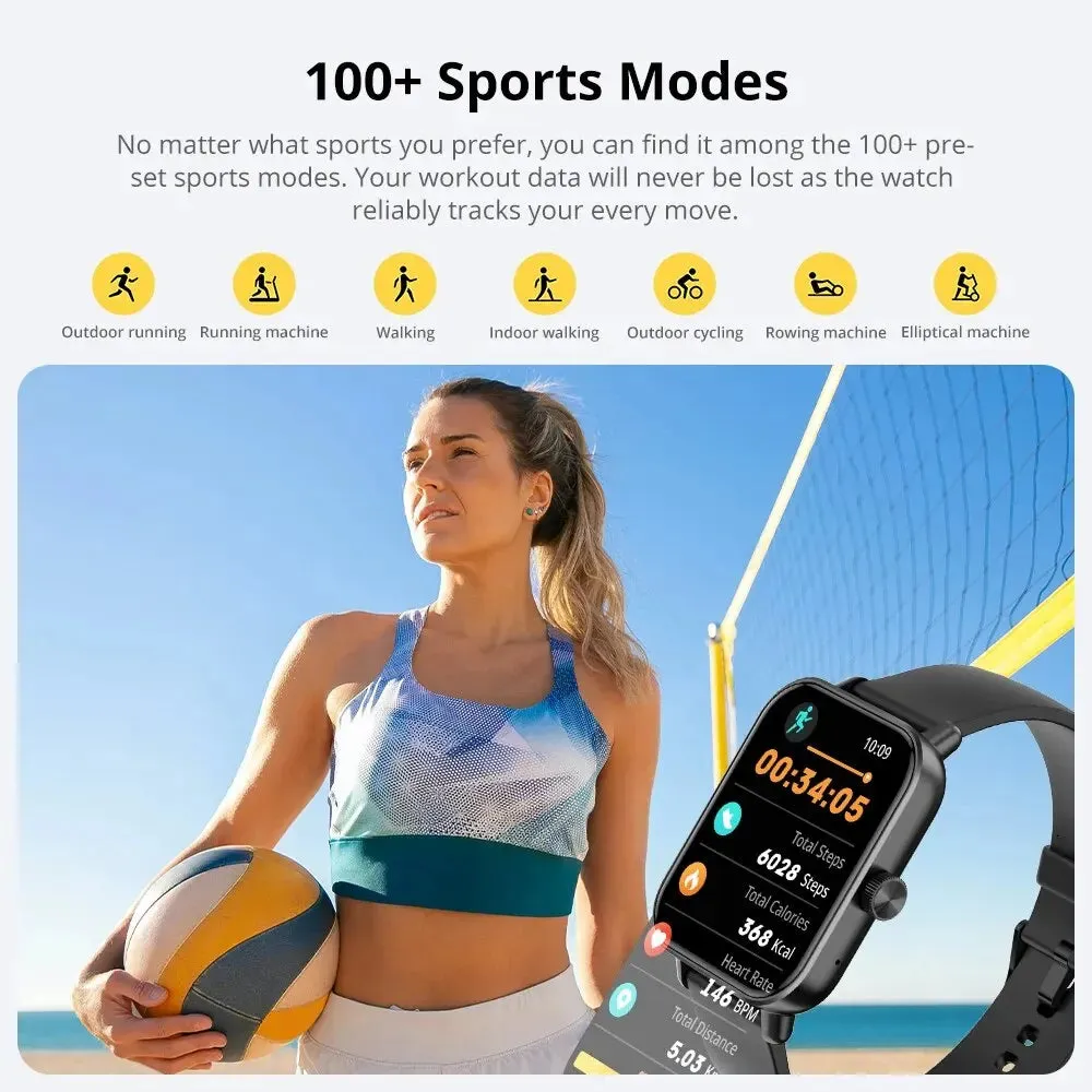 1.9 Inch Hd Screen Smartwatch With Voice Calling Health Monitor 100  Sports Modes 200  Faces