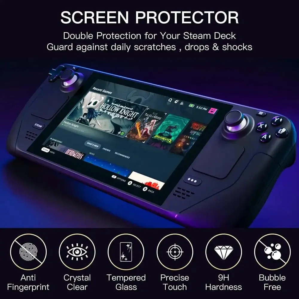 3 Pack for Tempered Glass Deck Screen Protector with Steam Deck