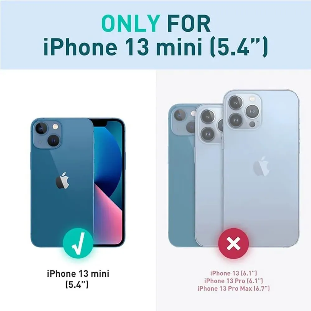 5.4" Dual Layer Rugged Clear Bumper Case with Built-in Screen Protector for Iphone 13 (2021 Release)