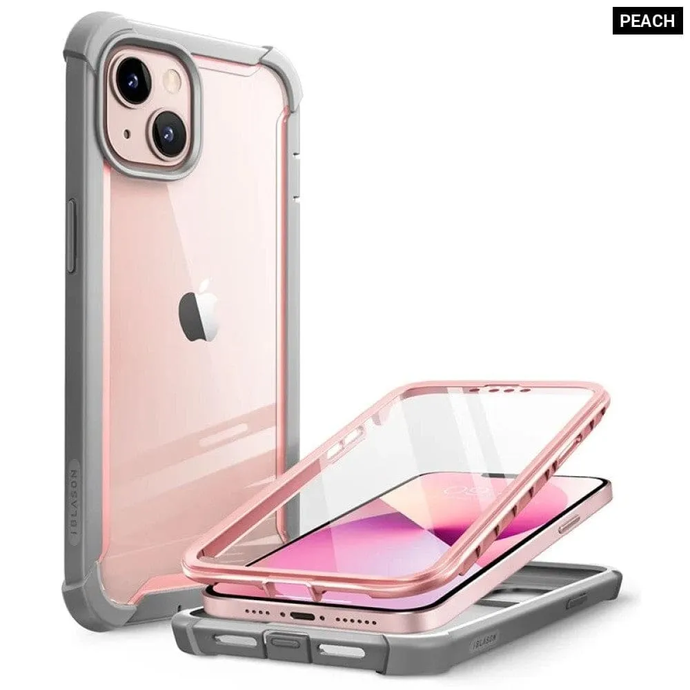 5.4" Dual Layer Rugged Clear Bumper Case with Built-in Screen Protector for Iphone 13 (2021 Release)