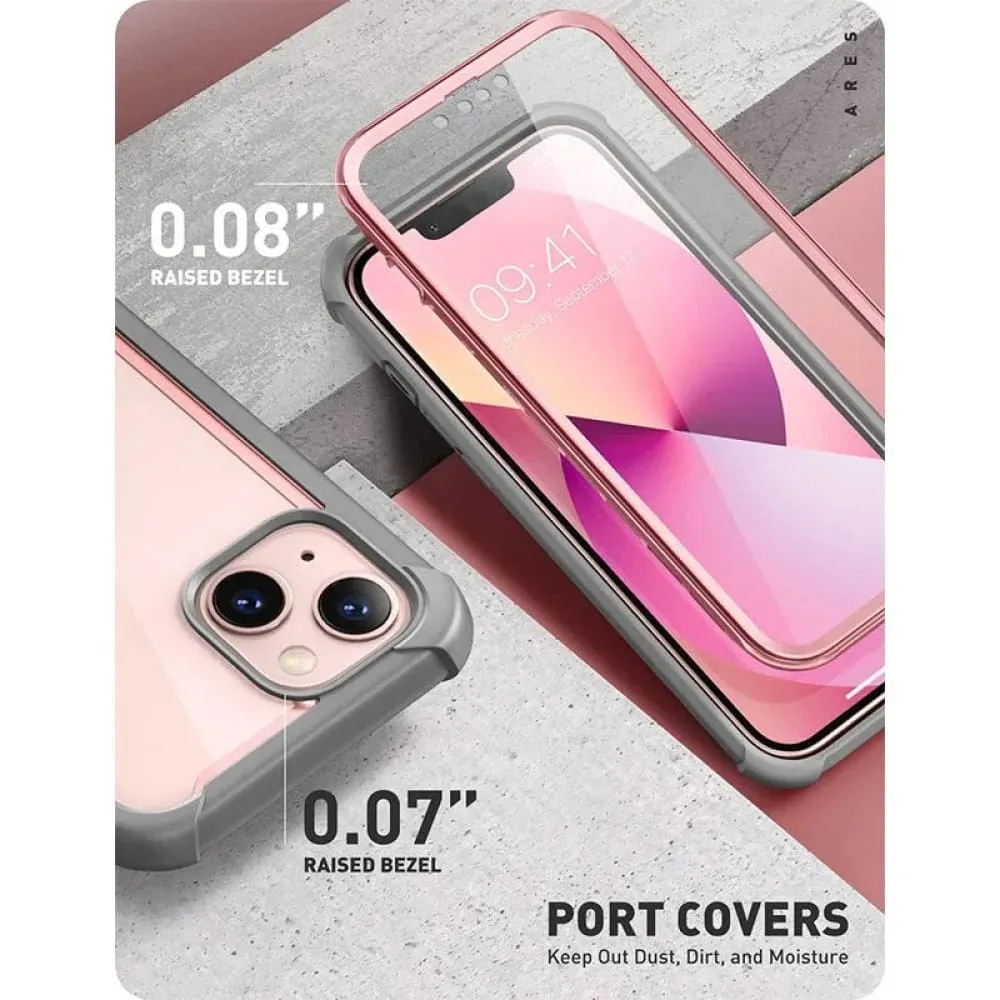 5.4" Dual Layer Rugged Clear Bumper Case with Built-in Screen Protector for Iphone 13 (2021 Release)