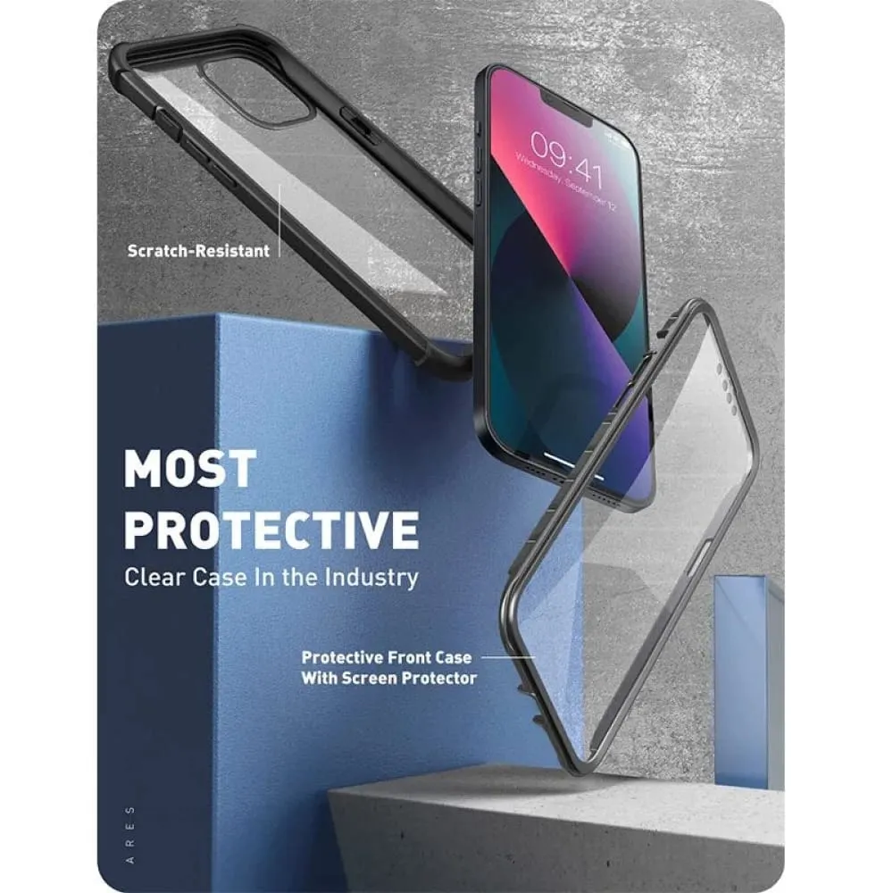 5.4" Dual Layer Rugged Clear Bumper Case with Built-in Screen Protector for Iphone 13 (2021 Release)