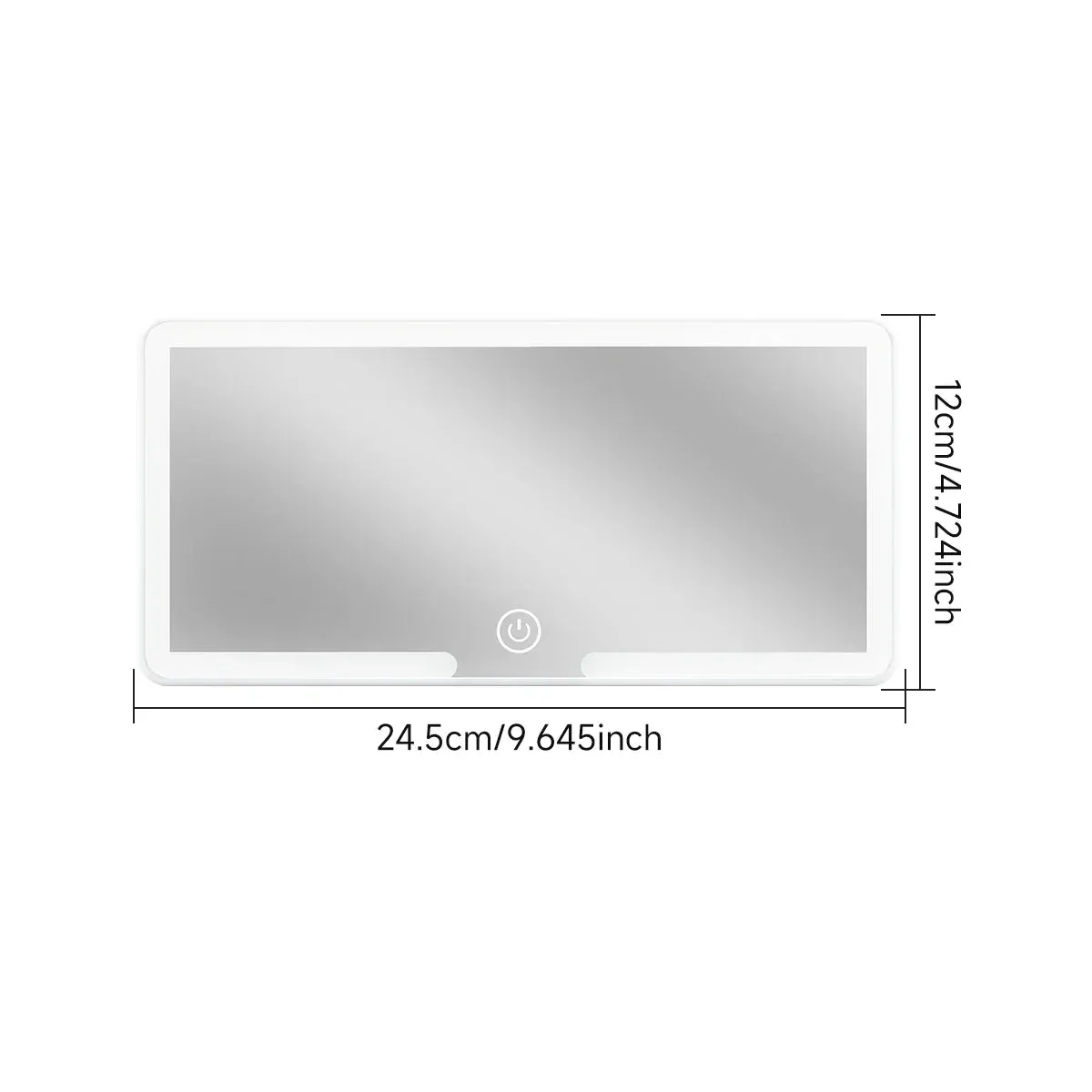 Adjustable Car Led Makeup Mirror Touchscreen Dimmable Sun Visor Plate