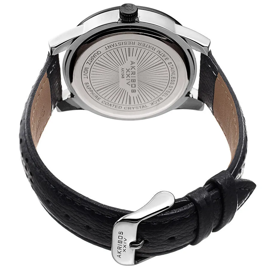 Akribos Xxiv Perforated Strap Black Dial Men's Watch AK1048SSBK