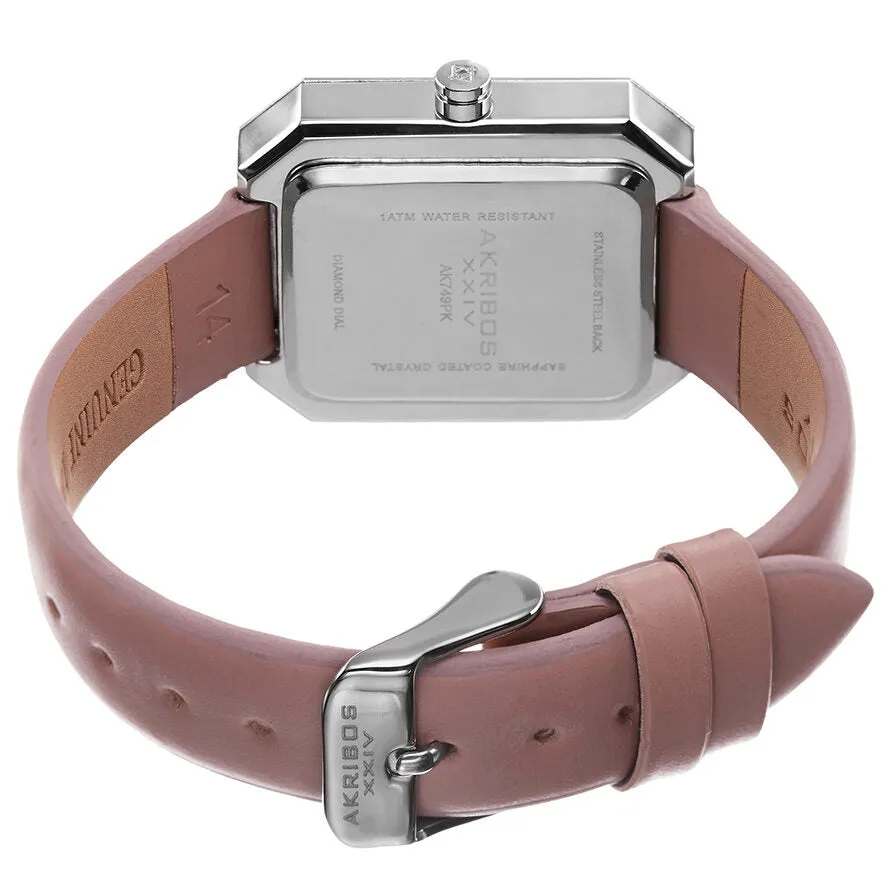 Akribos Xxiv Pink Dial Silver-tone Alloy Ladies Watch AK749PK