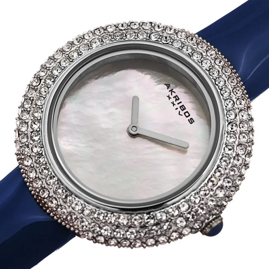Akribos Xxiv Quartz Crystal White Dial Ladies Watch AK1049BU