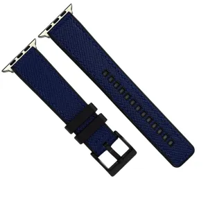Apple Band - Leather & Rubber - Blue