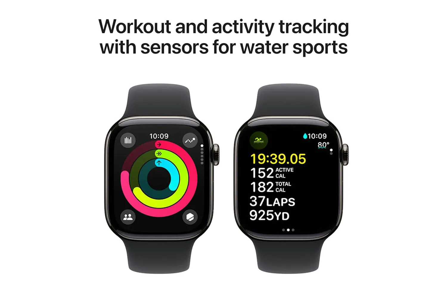 Apple Watch Series 10 GPS   Cellular | 42mm | Slate Titanium Case with Black Sport Band S/M