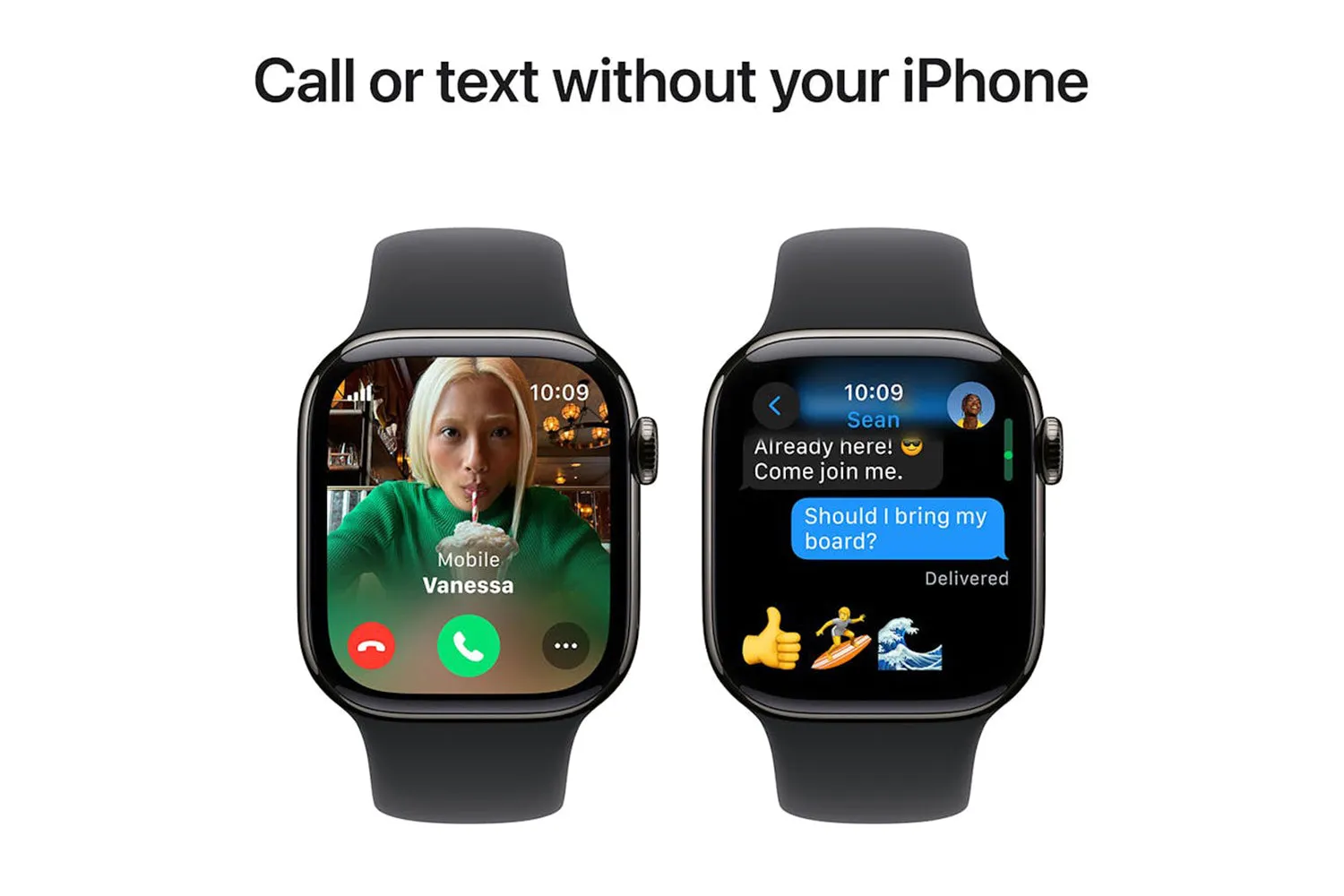 Apple Watch Series 10 GPS   Cellular | 42mm | Slate Titanium Case with Black Sport Band S/M