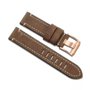 Aquatico Hand Made Horween Leather Strap & Bronze Buckle 22mm