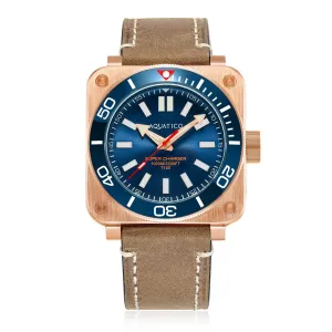 Aquatico Super Charger Bronze Blue Dial Watch (SWISS MADE Sellita sw200-1) NO DATE