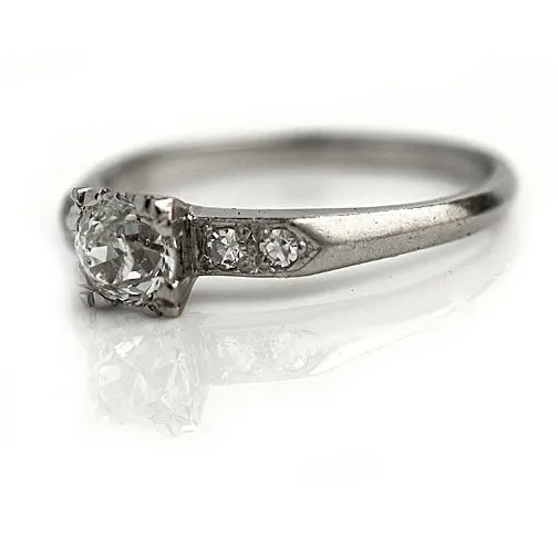 Art Deco 1.05 CTW Vintage Diamond Engagement Ring with Mine Cut Diamonds