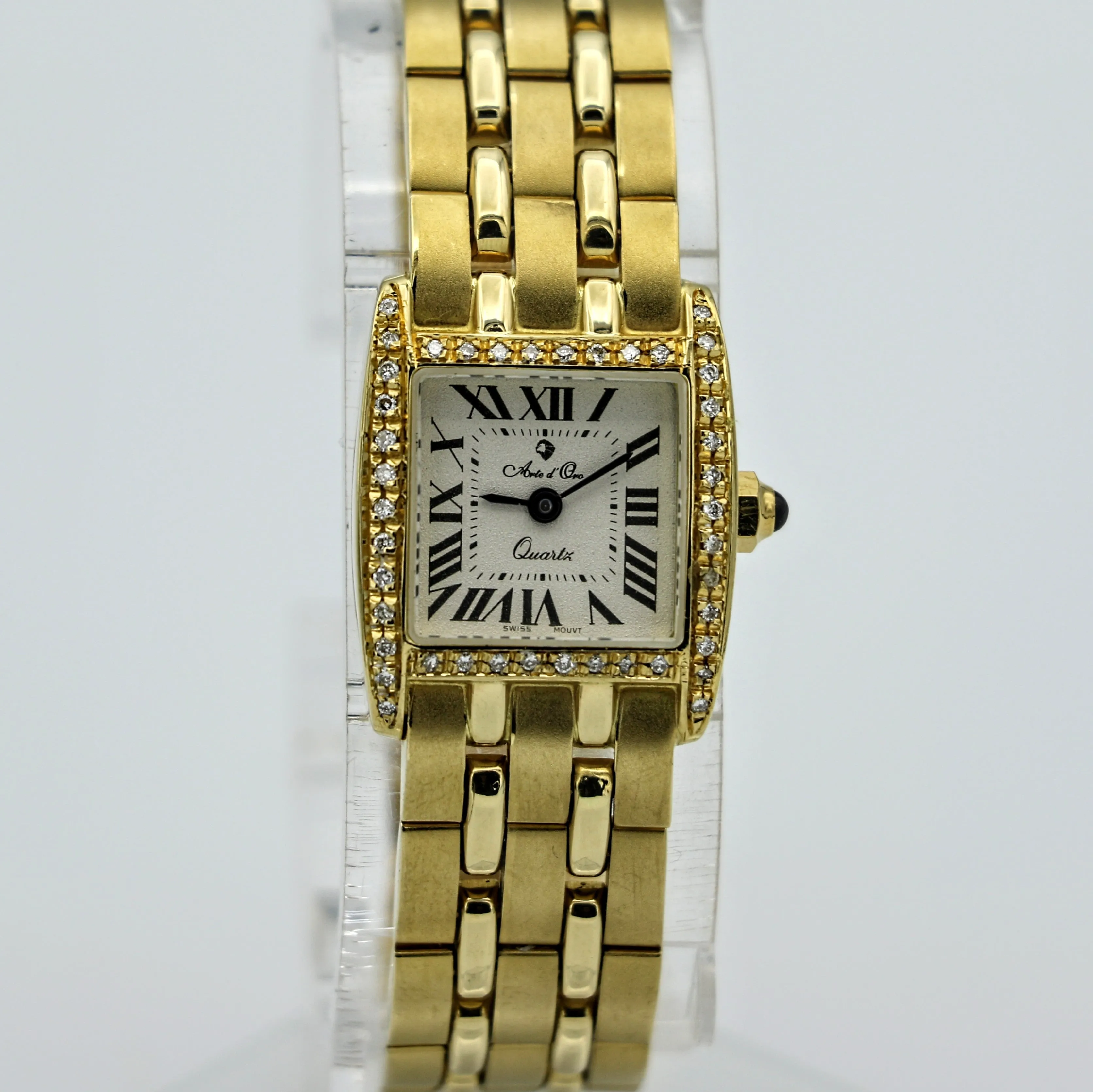 Arte d'Oro Ladies Wristwatch 18k Yellow Gold Diamond Bezel Swiss Movement Watch