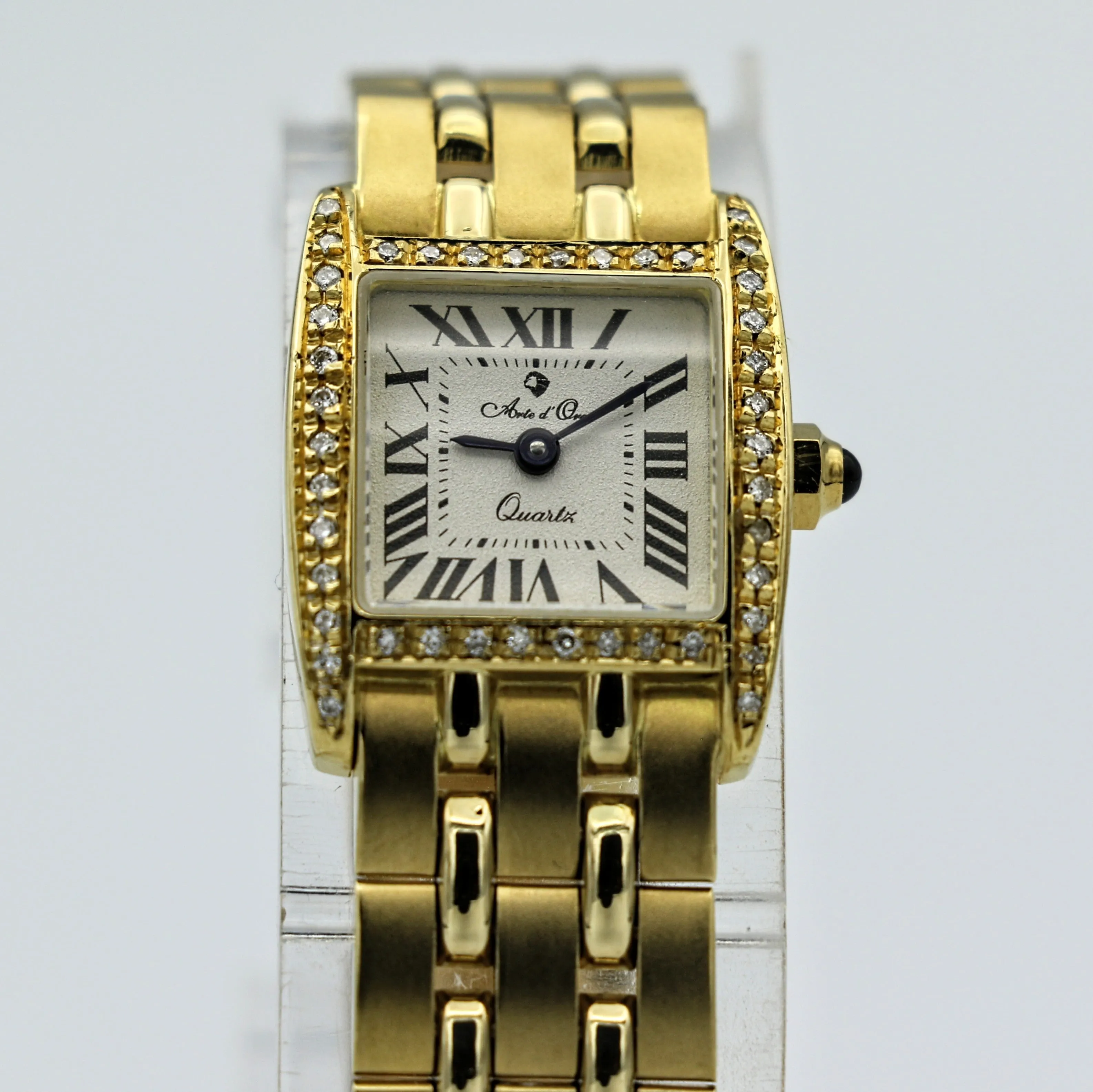 Arte d'Oro Ladies Wristwatch 18k Yellow Gold Diamond Bezel Swiss Movement Watch