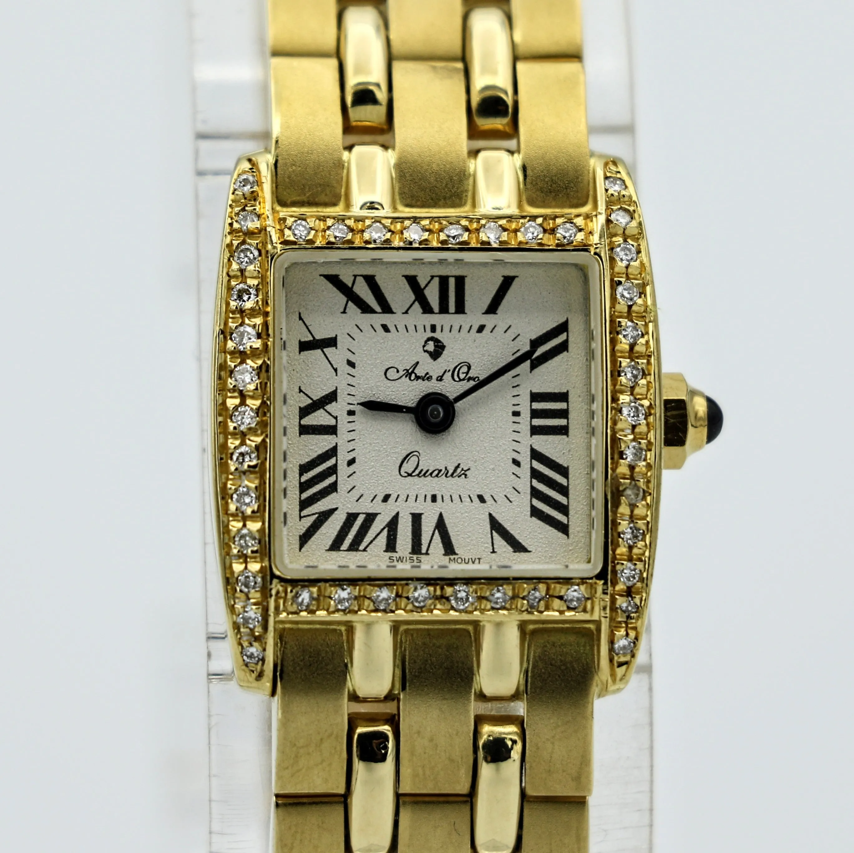 Arte d'Oro Ladies Wristwatch 18k Yellow Gold Diamond Bezel Swiss Movement Watch