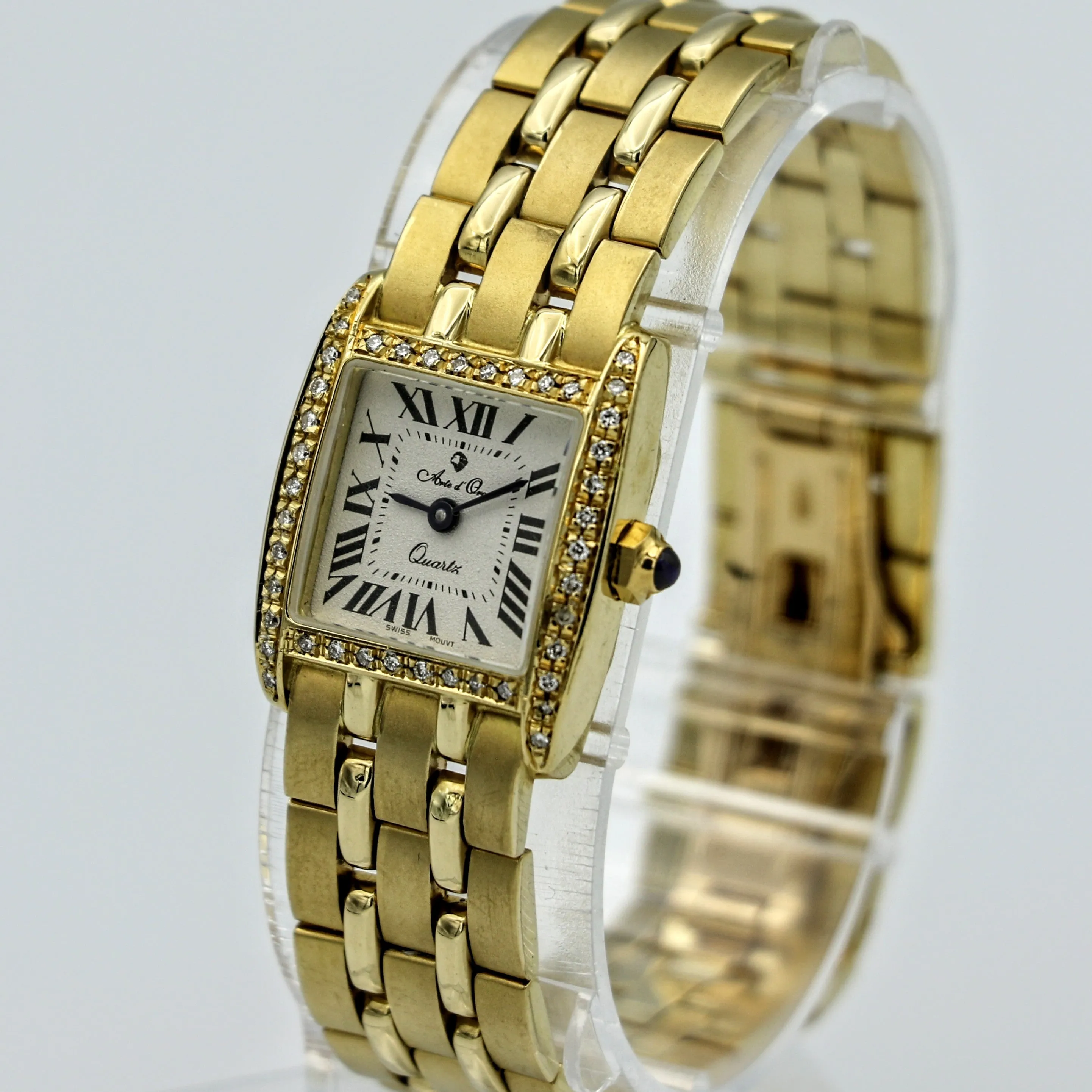 Arte d'Oro Ladies Wristwatch 18k Yellow Gold Diamond Bezel Swiss Movement Watch