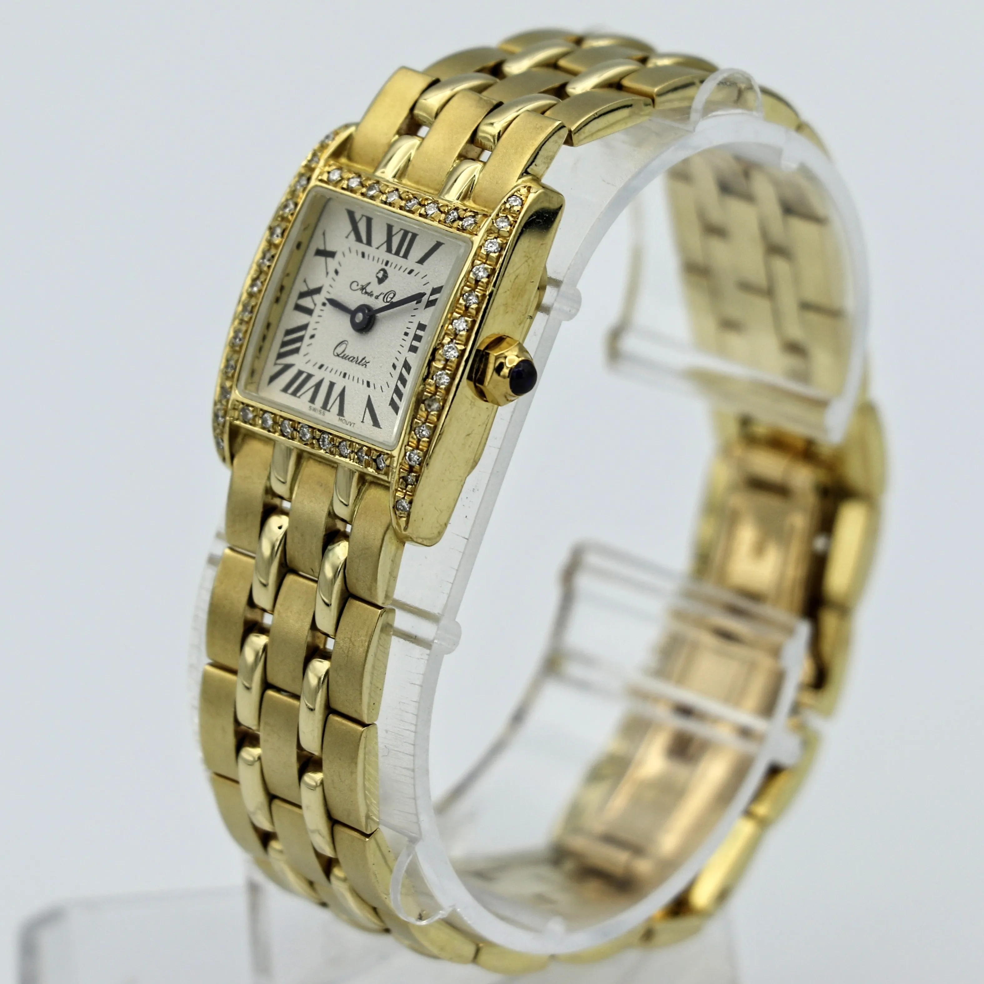 Arte d'Oro Ladies Wristwatch 18k Yellow Gold Diamond Bezel Swiss Movement Watch