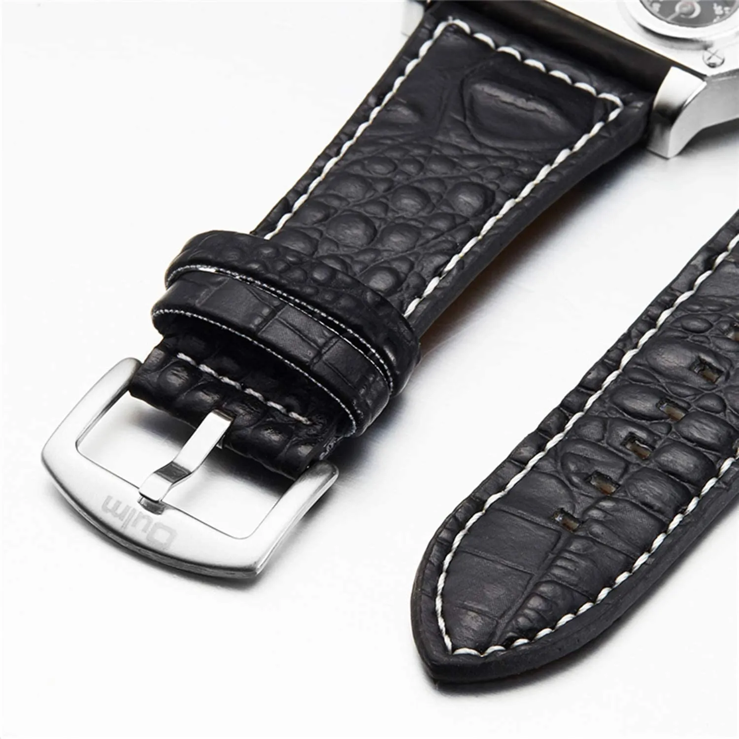 Avaner Mens Big Face Dual Time Zone Leather Strap Sport Watch