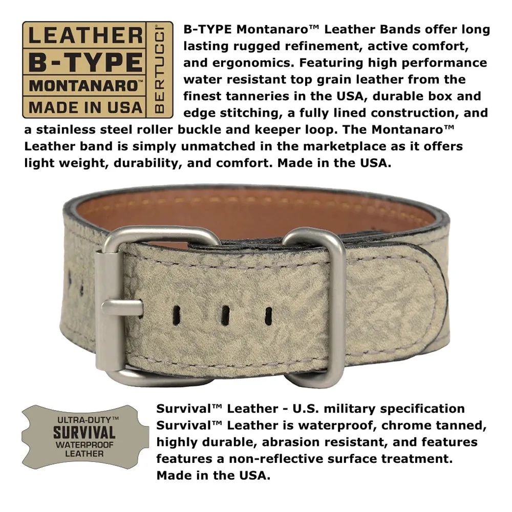 Bertucci Gamekeeper Unisex Foliage Survival Leather Band Dirt Quartz Dial Watch - 13382