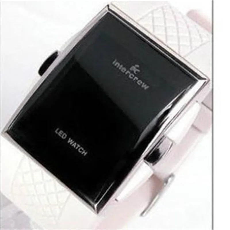 Black  LED Electronic Clock Silicone Watchband Sports Digital Watches