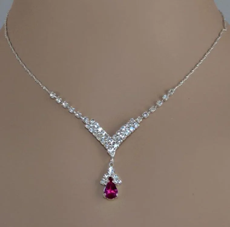 Blue Zirconia Necklace Jewelry Set