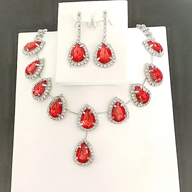 Blue Zirconia Necklace Jewelry Set