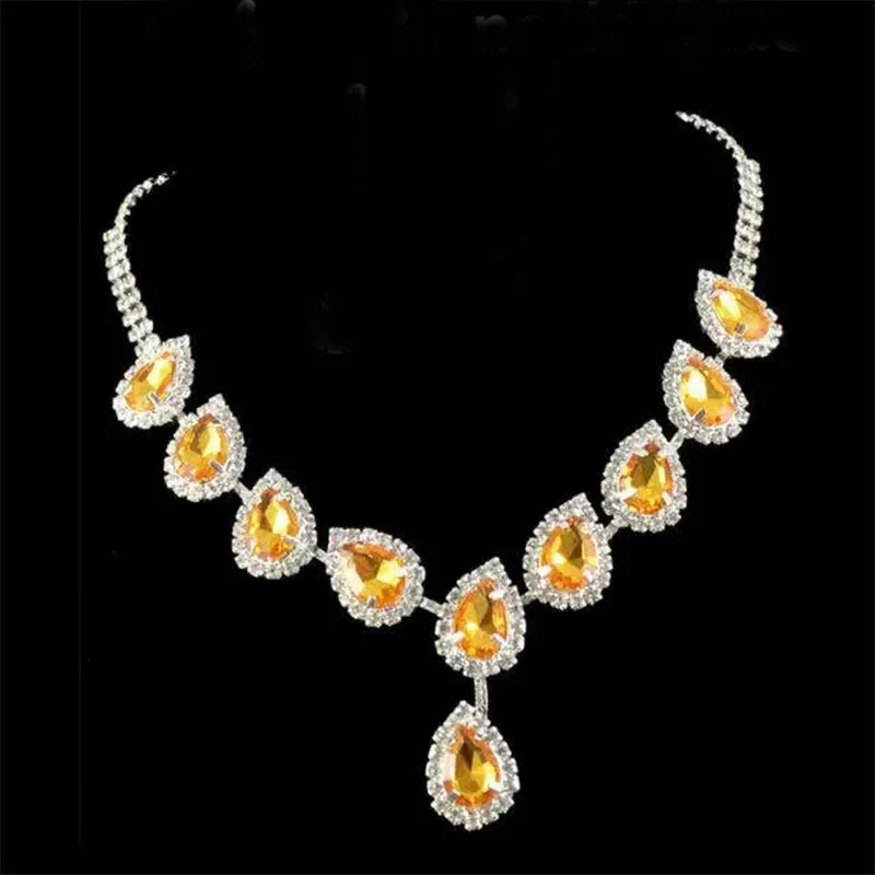 Blue Zirconia Necklace Jewelry Set