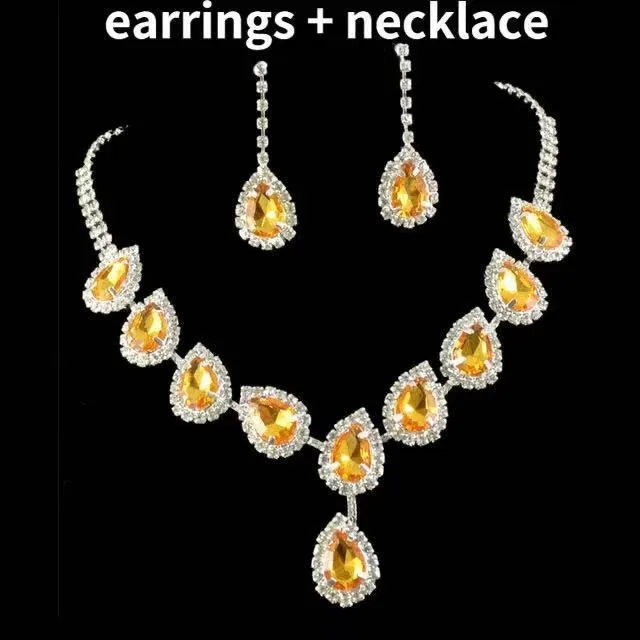 Blue Zirconia Necklace Jewelry Set