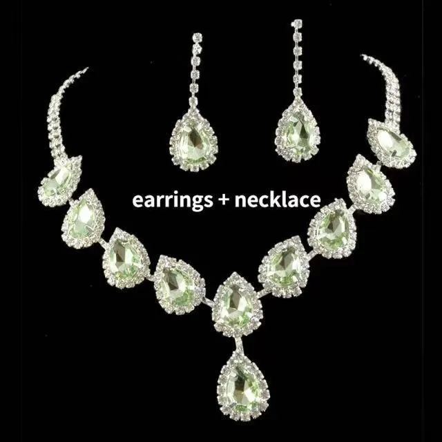 Blue Zirconia Necklace Jewelry Set