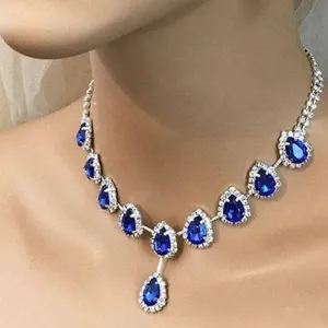 Blue Zirconia Necklace Jewelry Set Blue Zirconia Necklace Jewelry Set