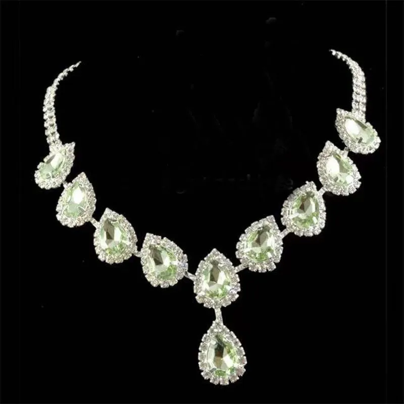 Blue Zirconia Necklace Jewelry Set