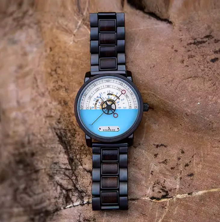 BOBO BIRD BUSINESS STYLE WOOD AND STEEL NAUTICAL INNOVATIVE  WATCH