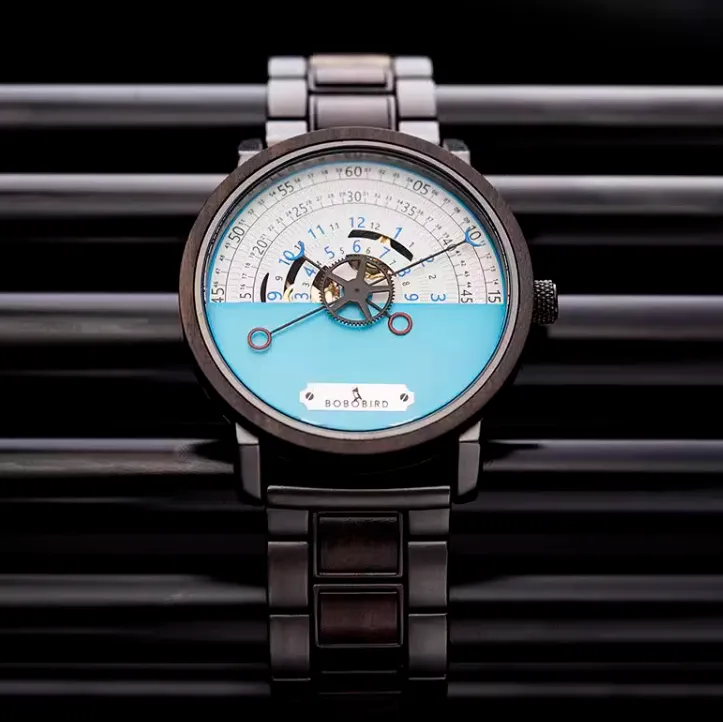 BOBO BIRD BUSINESS STYLE WOOD AND STEEL NAUTICAL INNOVATIVE  WATCH