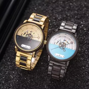 BOBO BIRD BUSINESS STYLE WOOD AND STEEL NAUTICAL INNOVATIVE  WATCH