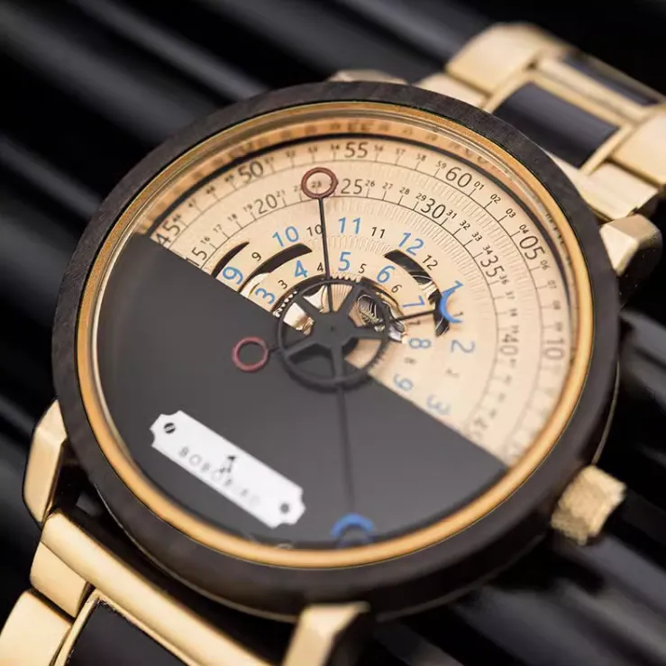 BOBO BIRD BUSINESS STYLE WOOD AND STEEL NAUTICAL INNOVATIVE  WATCH