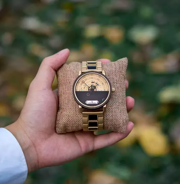 BOBO BIRD BUSINESS STYLE WOOD AND STEEL NAUTICAL INNOVATIVE  WATCH