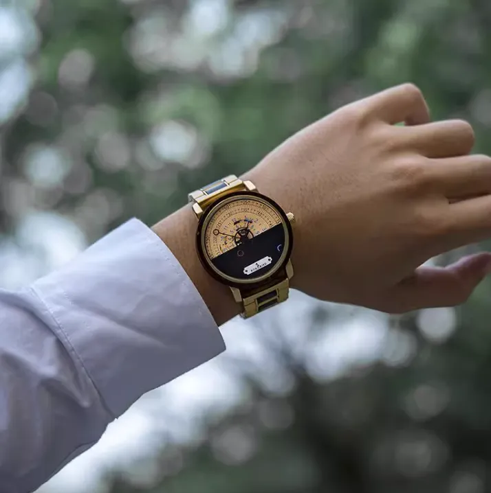 BOBO BIRD BUSINESS STYLE WOOD AND STEEL NAUTICAL INNOVATIVE  WATCH