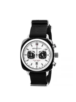 Briston Clubmaster Sport Acetate Chronograph Black With White Dial