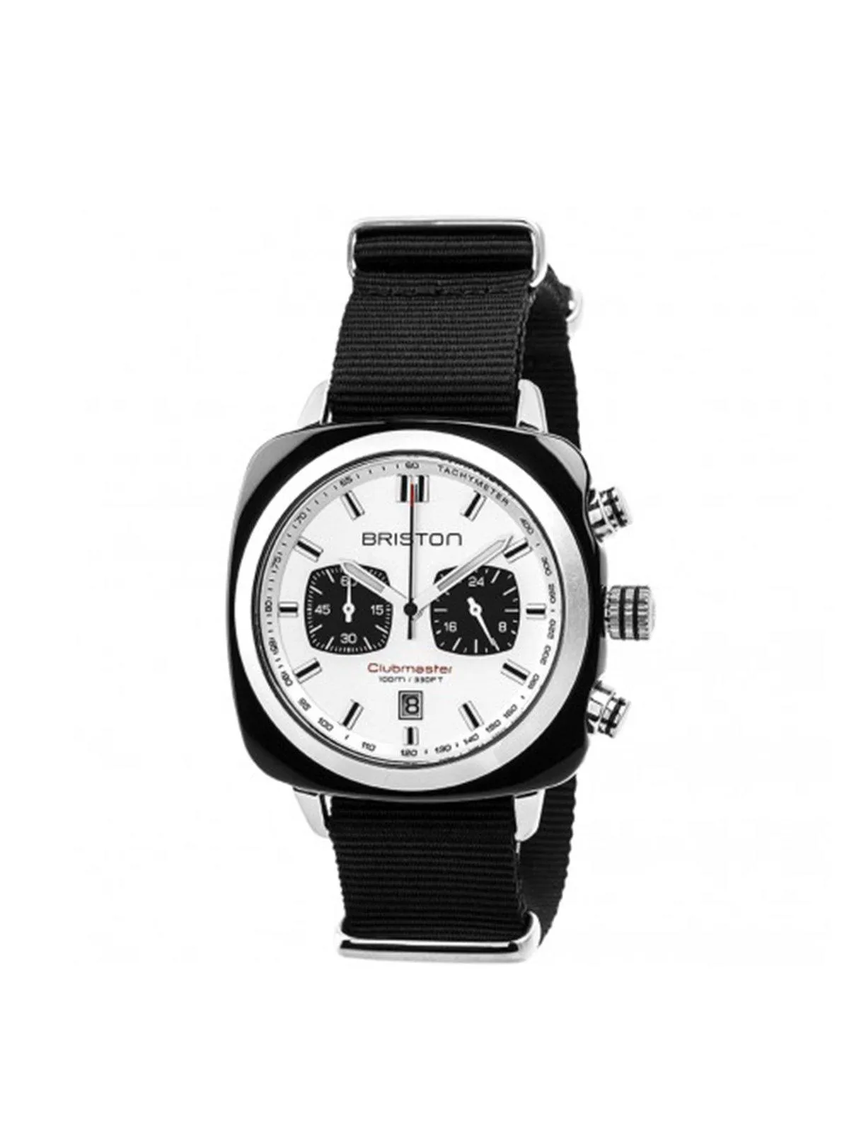 Briston Clubmaster Sport Acetate Chronograph Black With White Dial