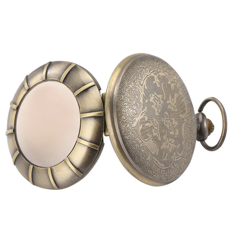 Bronze Half Hunter Quartz Pocket Watch