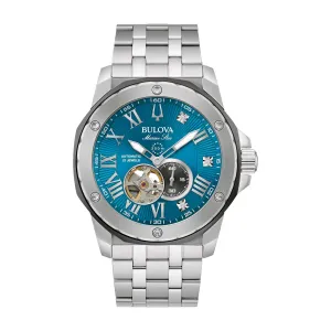 Bulova Marine Star Marc Anthony Collection Watch with 38MM Blue Dial and Stainless Steel Bracelet. 98D184