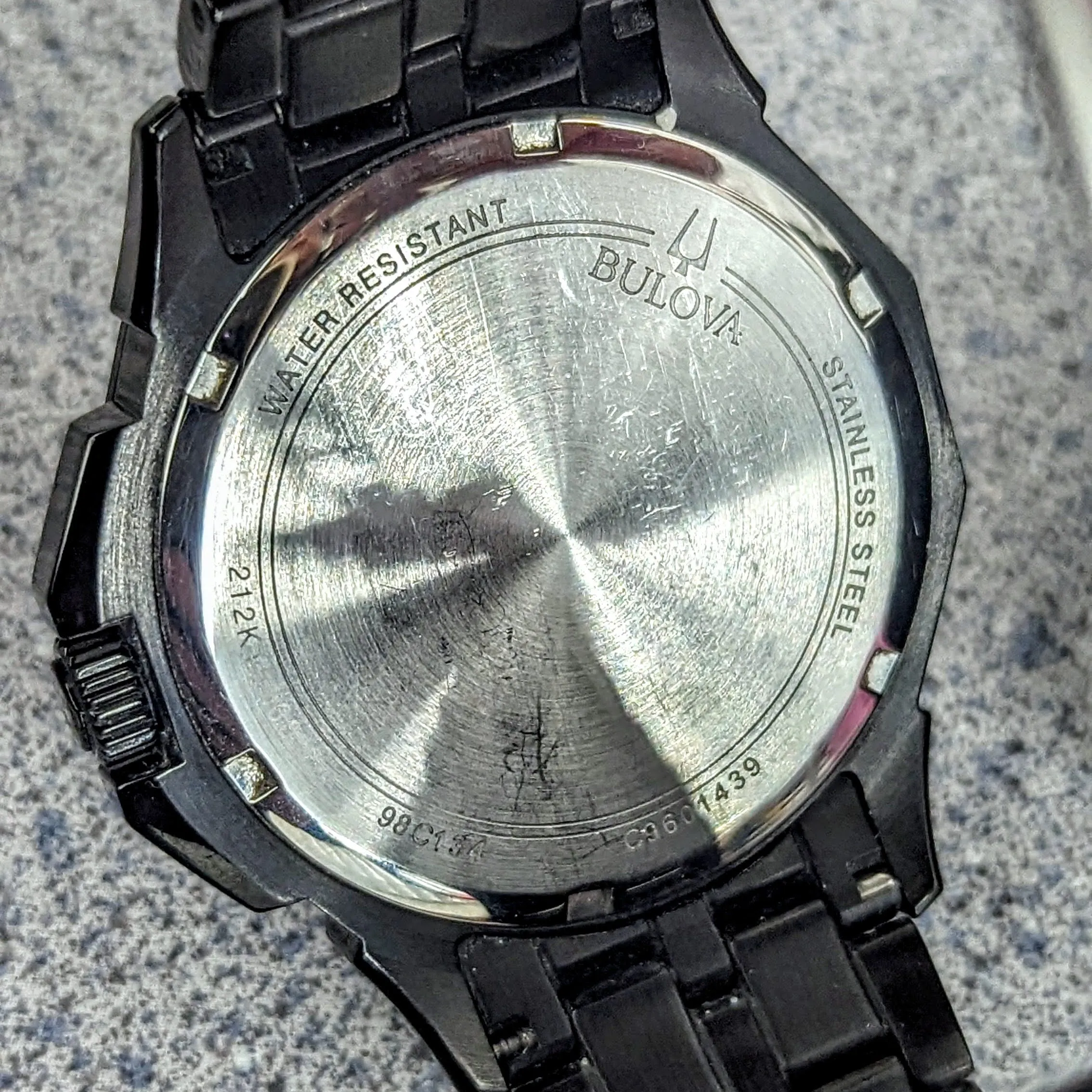 BULOVA Octava Crystal Watch 98C134 - 300 Crystales on the Black Tone Stainless Steel