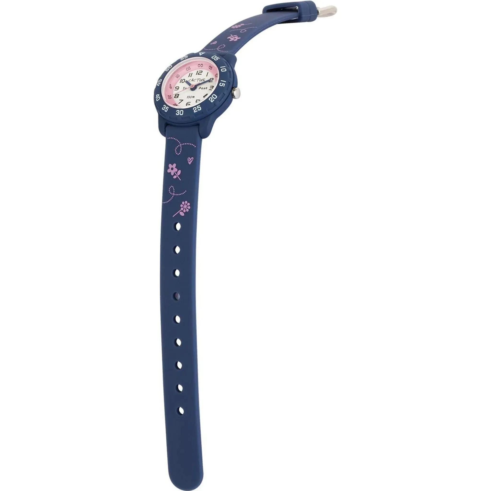 Cactus Watches | Junior | Time Teacher | Blue / Pink flowers
