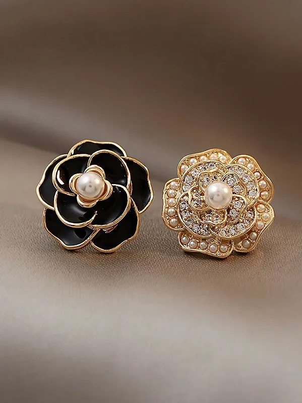 Camellia Two-Tone Earrings