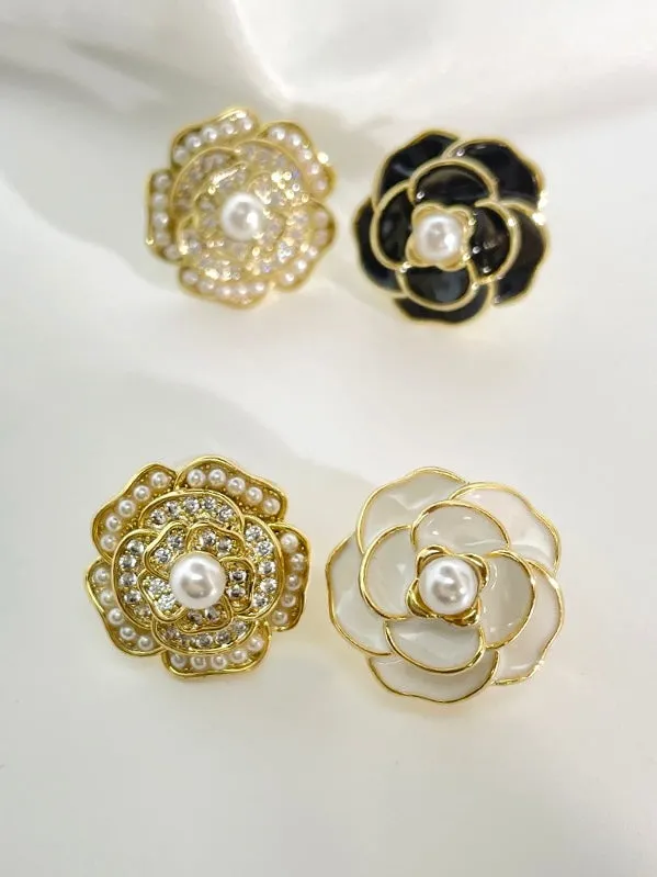 Camellia Two-Tone Earrings