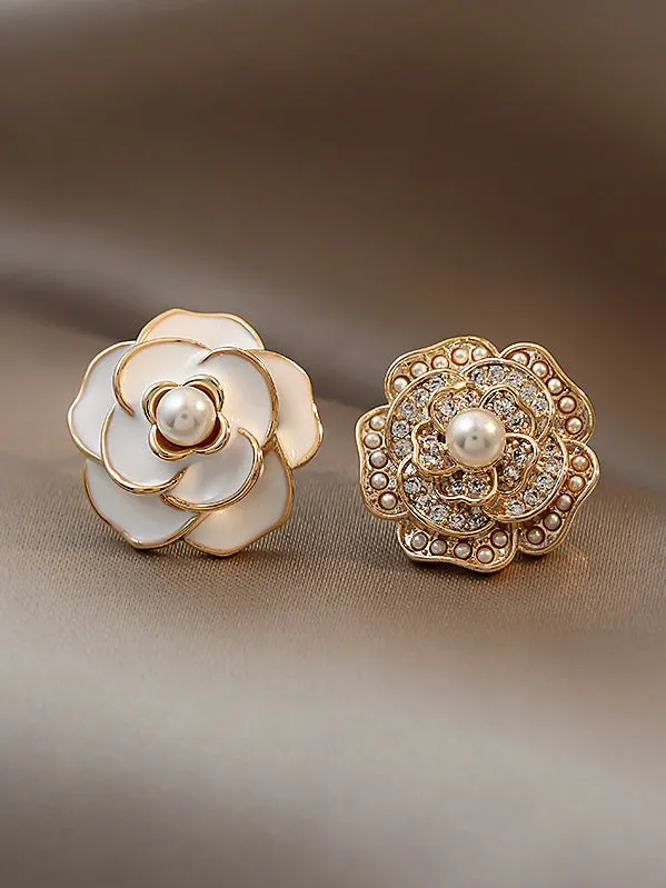 Camellia Two-Tone Earrings