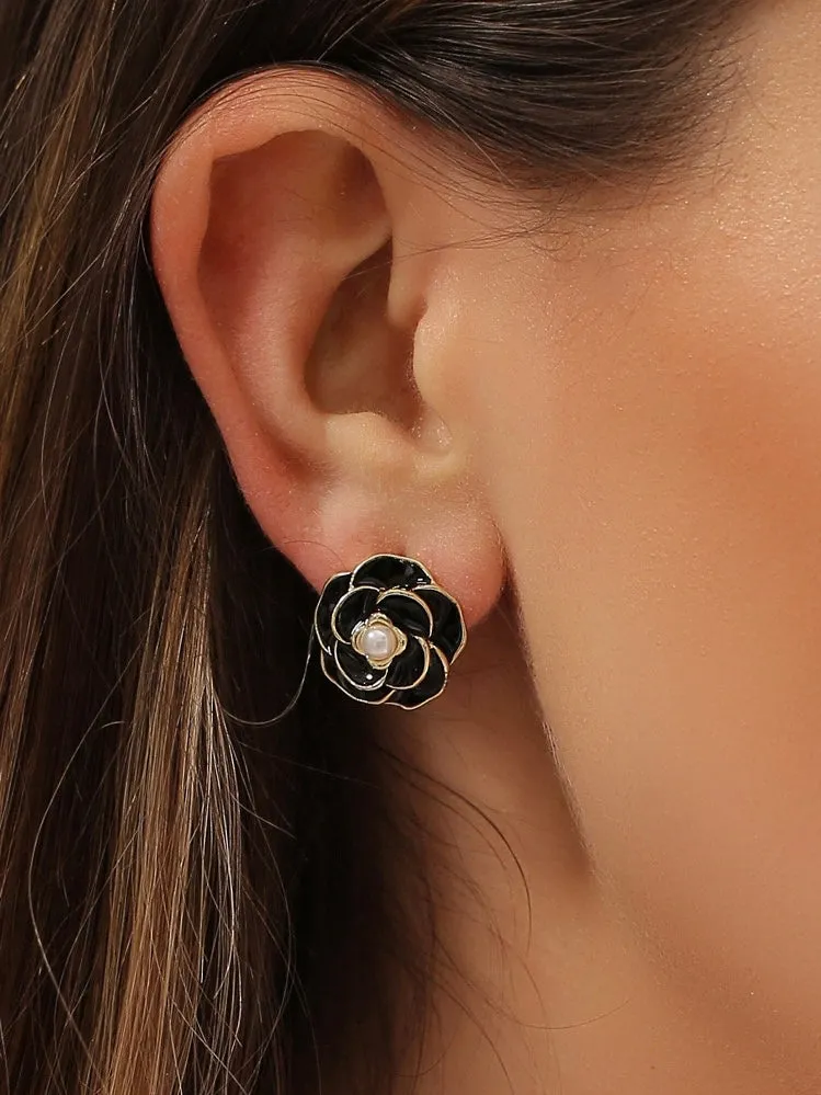 Camellia Two-Tone Earrings