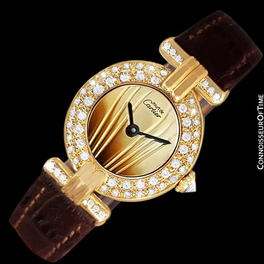 Cartier Colisee Ladies Vendome Vermeil Watch - 18K Gold over Sterling Silver with Diamonds