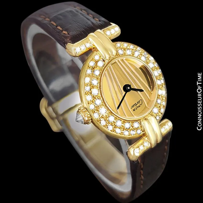 Cartier Colisee Ladies Vendome Vermeil Watch - 18K Gold over Sterling Silver with Diamonds